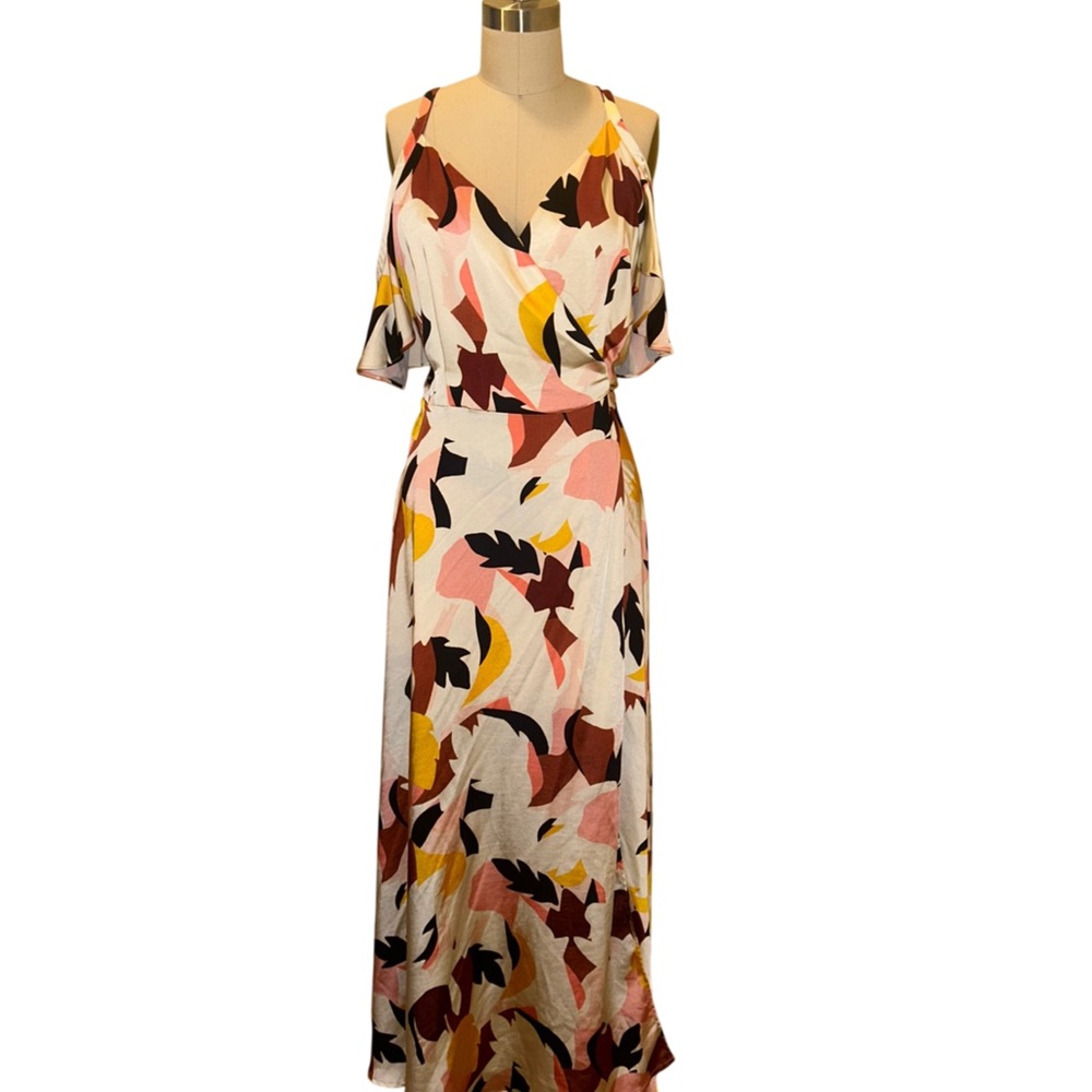 Nine West Women's Maxi Dress in Pink, Yellow, and Black
